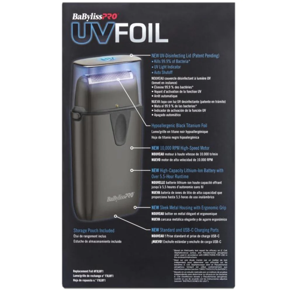 BaByliss Pro UV Disinfecting Metal Single Foil Shaver FXLFS1 - Image 2