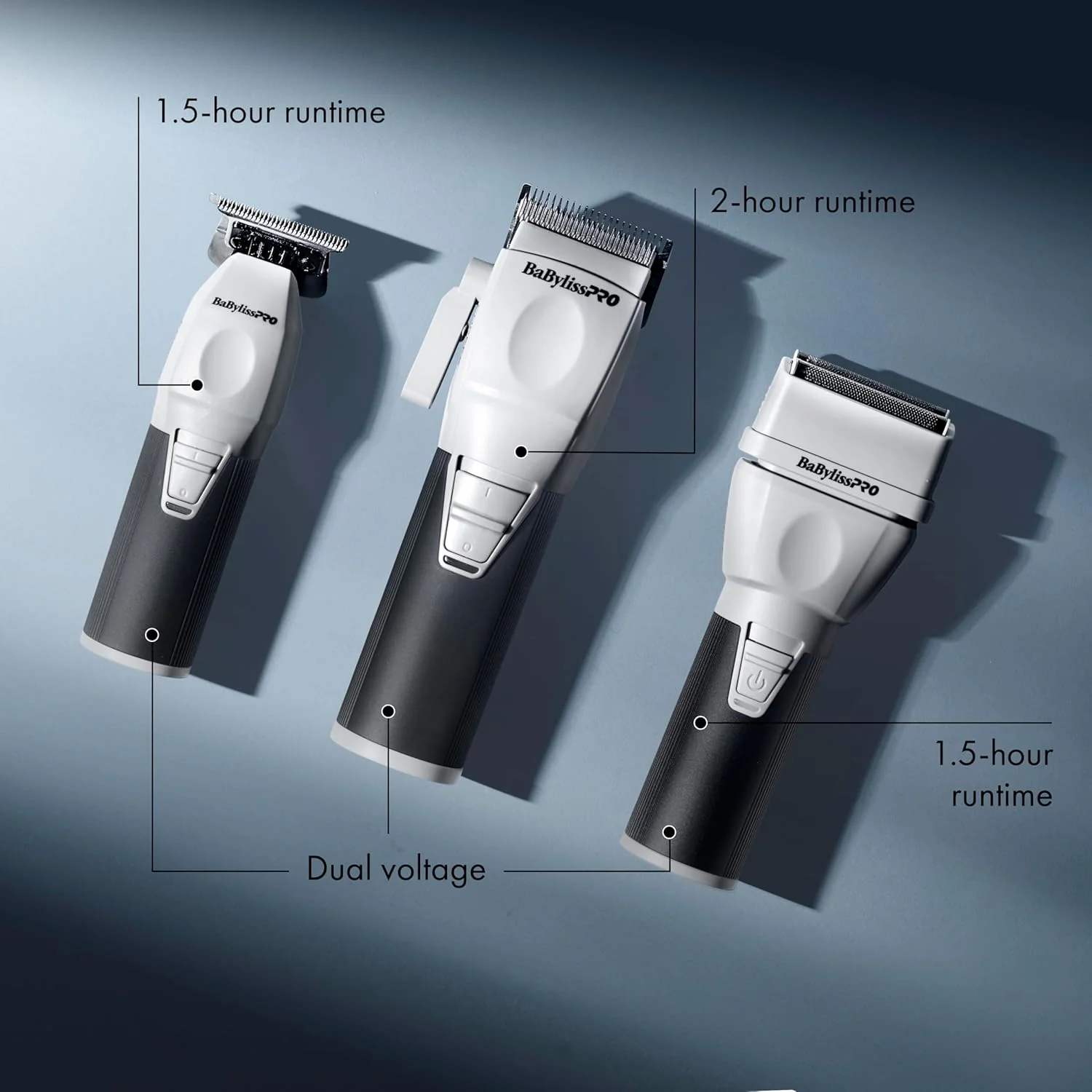 BaBylissPRO CoreFX Clipper, Trimmer & Double Foil Shaver Value Set (FXCLCPK3) - Image 2