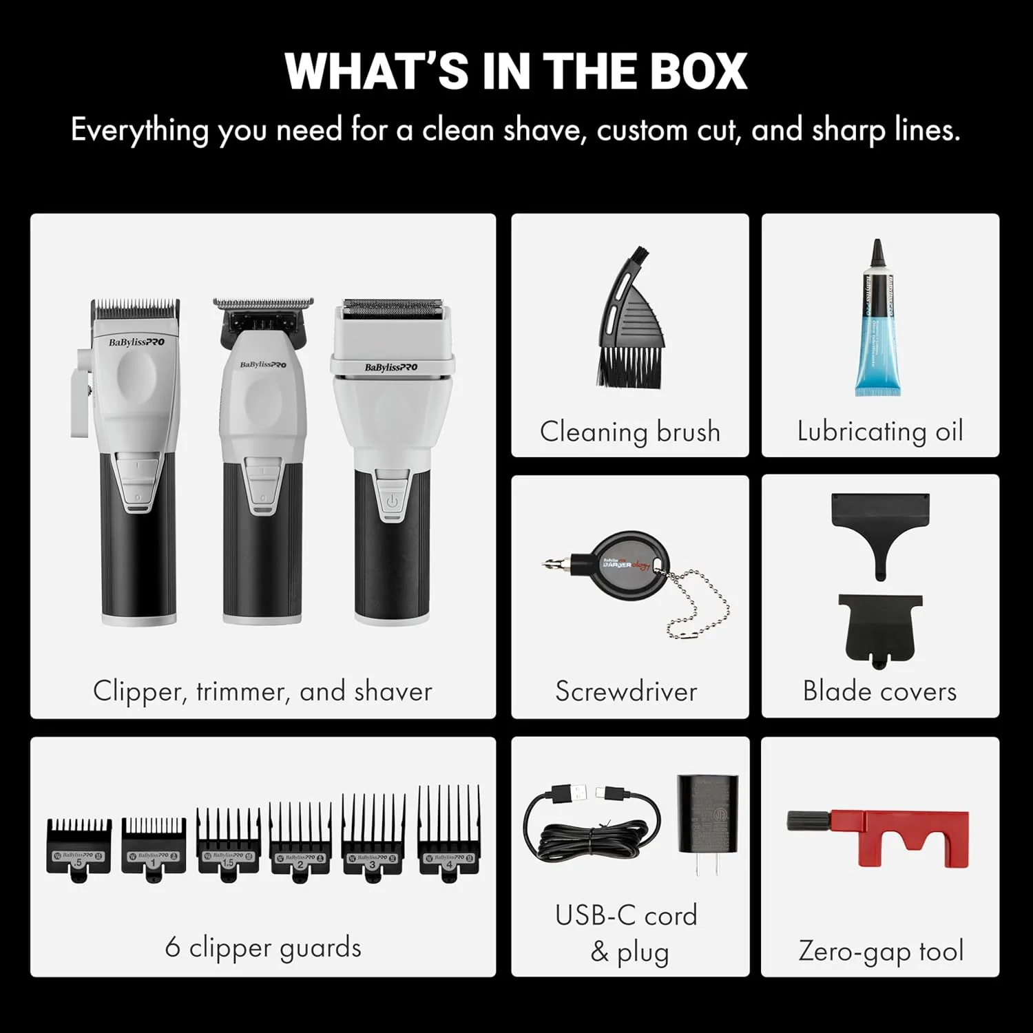 BaBylissPRO CoreFX Clipper, Trimmer & Double Foil Shaver Value Set (FXCLCPK3) - Image 5