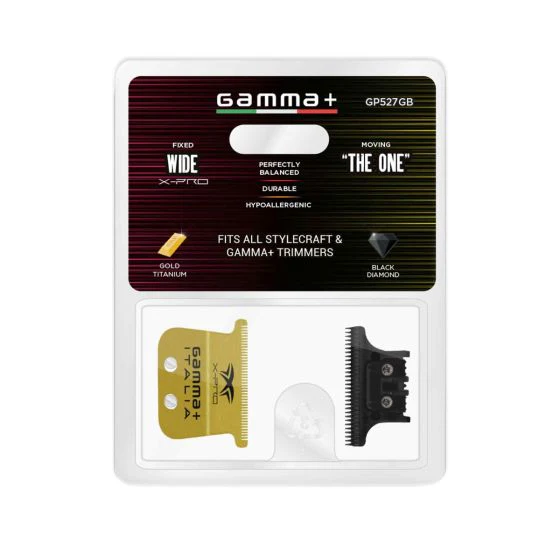 Gamma Gold Titanium X-Pro Wide Fixed Blade w/ Black Diamond DLC "The One" Cutter Trimmer Replacement Blade (GP527GB)