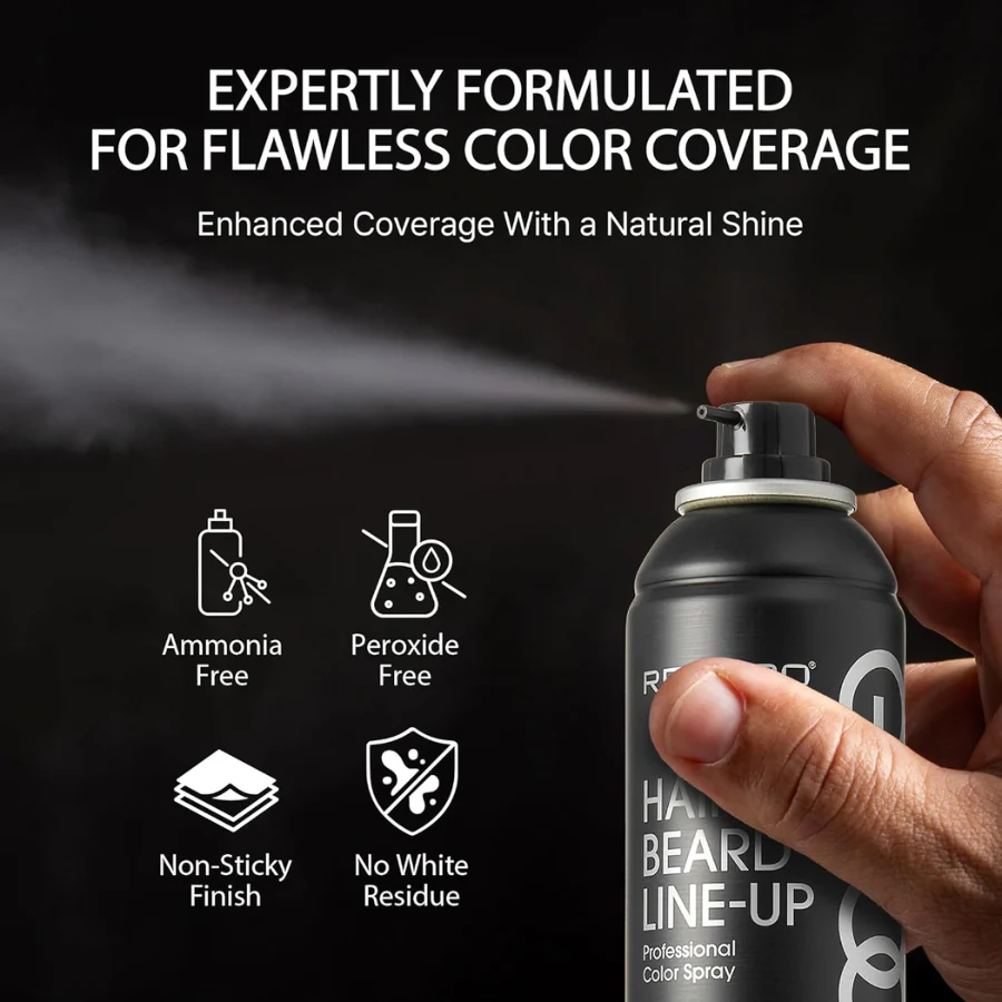 Groomane Professional Hair & Beard Color Spray | Waterproof & Fade-Resistant - Image 4