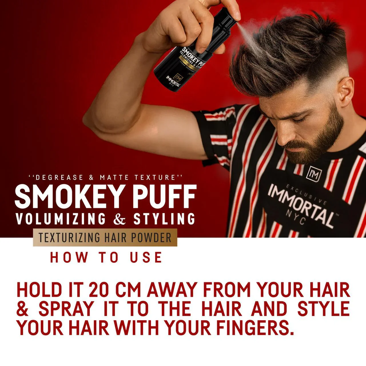 Immortal Smokey Puff – Degrease & Matte Texturizing Hair Powder - Image 4