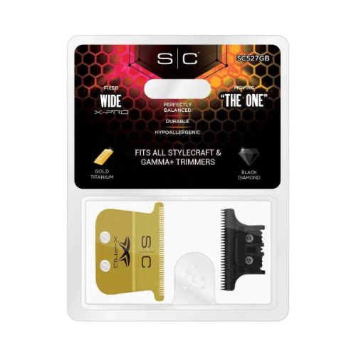 StyleCraft Wide Gold X-Pro & ‘THE ONE’ Deep Tooth Cutter Set SC527GB - Image 2
